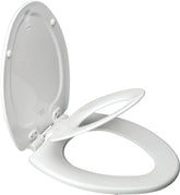 Bemis 183SLOWA Toilet Seat, Elongated, Molded Wood, White, Twist Hinge